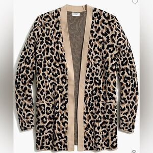 J. Crew Leopard Print Open Front Sweater Size XXL